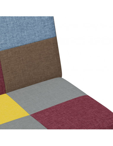 Divano Letto a 2 Posti con Poggiapiedi Patchwork in Tessuto