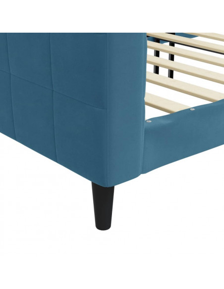 Letto da Giorno Blu 90x200 cm in Velluto