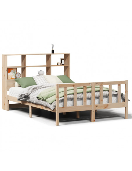 Letto Libreria senza Materasso 135x190 cm in Legno di Pino