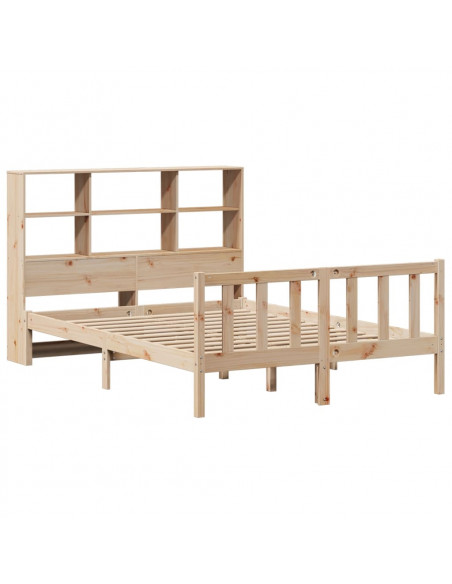 Letto Libreria senza Materasso 135x190 cm in Legno di Pino