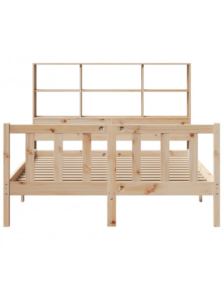 Letto Libreria senza Materasso 135x190 cm in Legno di Pino