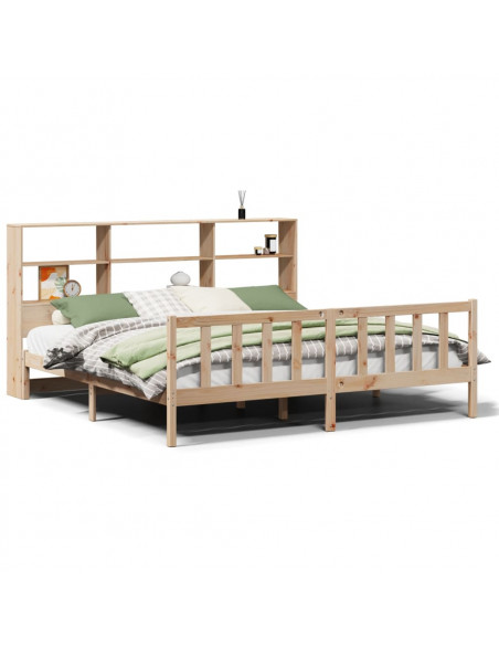 Letto Libreria senza Materasso 180x200 cm in Legno di Pino