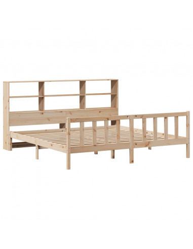 Letto Libreria senza Materasso 180x200 cm in Legno di Pino