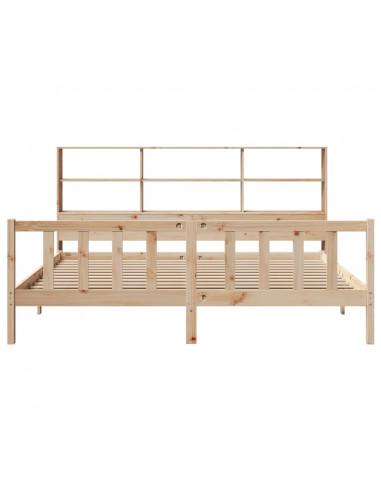 Letto Libreria senza Materasso 180x200 cm in Legno di Pino