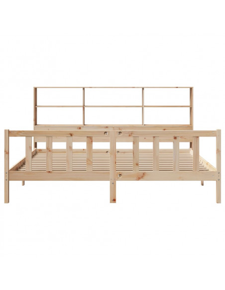 Letto Libreria senza Materasso 180x200 cm in Legno di Pino