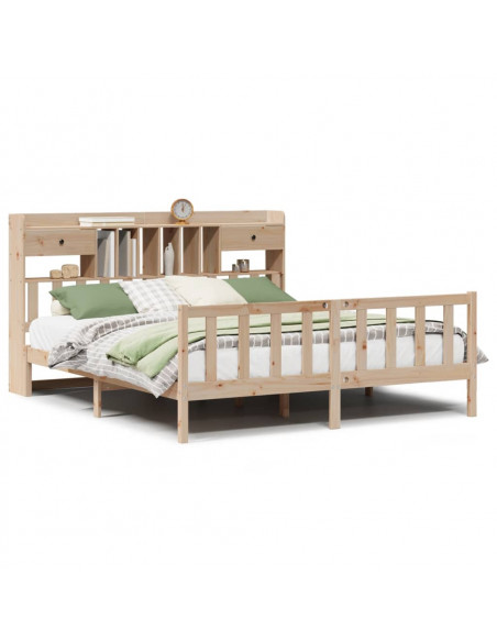 Letto Libreria senza Materasso 180x200 cm in Legno di Pino