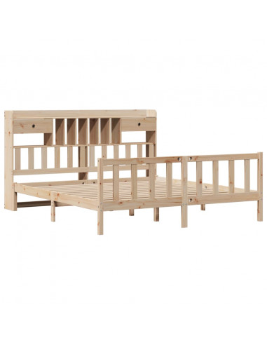Letto Libreria senza Materasso 180x200 cm in Legno di Pino