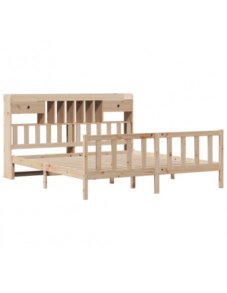 Letto Libreria senza Materasso 180x200 cm in Legno di Pino