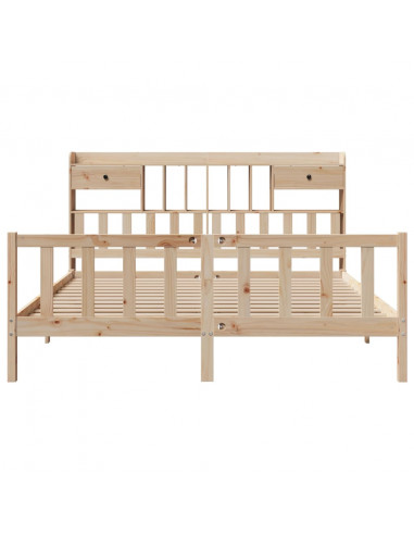 Letto Libreria senza Materasso 180x200 cm in Legno di Pino