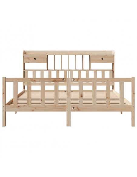 Letto Libreria senza Materasso 180x200 cm in Legno di Pino