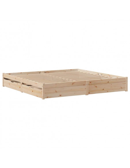 Letto senza Materasso 180x200 cm in Legno Massello di Pino