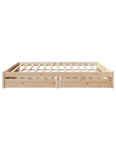 Letto senza Materasso 180x200 cm in Legno Massello di Pino