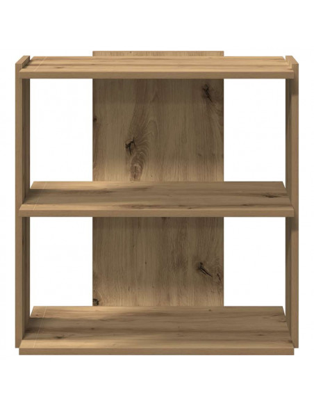 Libreria a 3 Ripiani Rovere Artigianale 60x30x60 cm