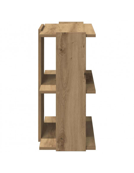 Libreria a 3 Ripiani Rovere Artigianale 60x30x60 cm