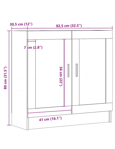 Libreria Legno Antico 82,5x30,5x80 cm in Truciolato