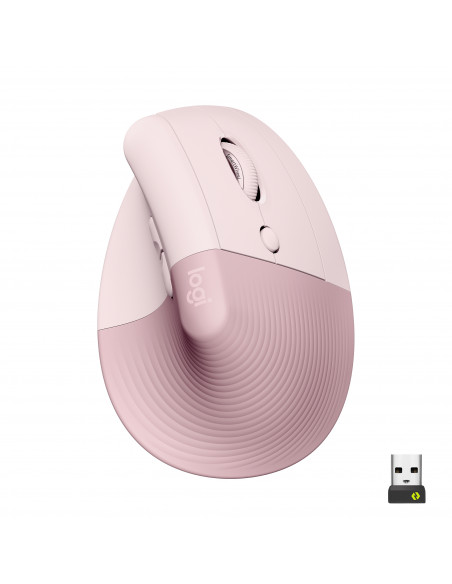 Logitech Lift Mouse Ergonomico Verticale, Senza Fili, Ricevitore Bluetooth o Logi Bolt USB, Clic Silenziosi, 4 Tasti, Compatibil
