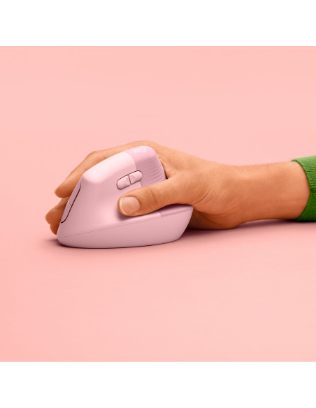 Logitech Lift Mouse Ergonomico Verticale, Senza Fili, Ricevitore Bluetooth o Logi Bolt USB, Clic Silenziosi, 4 Tasti, Compatibil