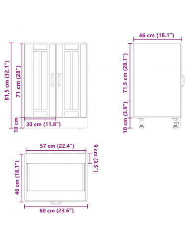 Mobile Base Lavello Lucca Bianco in Legno Multistrato