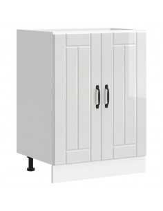 Mobile Base Lavello Lucca Bianco Lucido in Legno Multistrato