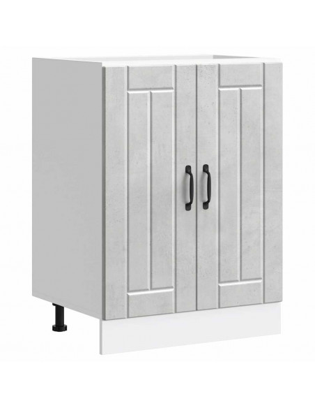 Mobile Base Lavello Lucca Grigio Cemento in Legno Multistrato