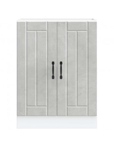 Mobile Base Lavello Lucca Grigio Cemento in Legno Multistrato