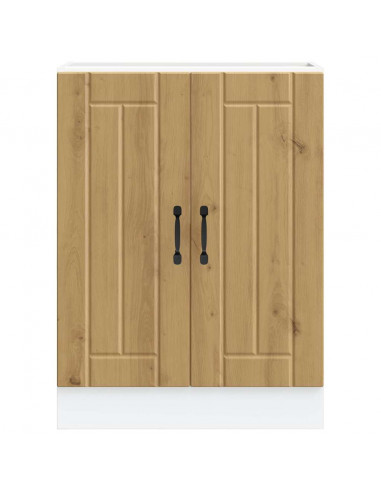 Mobile Base Lavello Lucca Rovere Artigianale Legno Multistrato