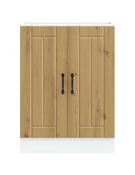 Mobile Base Lavello Lucca Rovere Artigianale Legno Multistrato