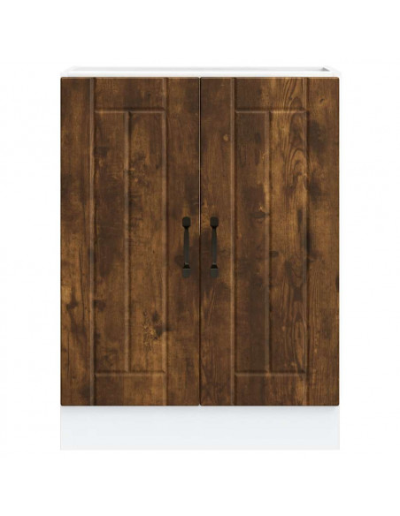Mobile Base Lavello Lucca Rovere Fumo in Legno Multistrato