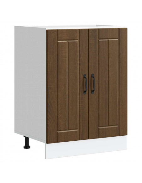 Mobile Base Lavello Lucca Rovere Marrone in Legno Multistrato