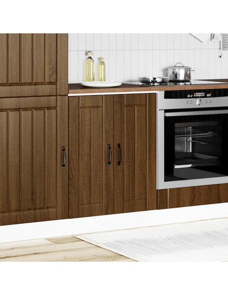 Mobile Base Lavello Lucca Rovere Marrone in Legno Multistrato