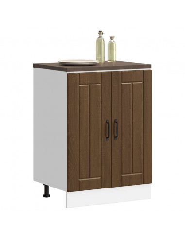 Mobile Base Lavello Lucca Rovere Marrone in Legno Multistrato