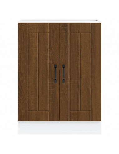 Mobile Base Lavello Lucca Rovere Marrone in Legno Multistrato