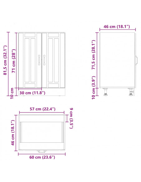 Mobile Base Lavello Lucca Rovere Sonoma in Legno Multistrato