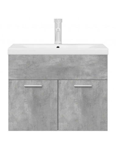 Mobile da Bagno con Lavabo Integrato e Rubinetto Grigio Cemento