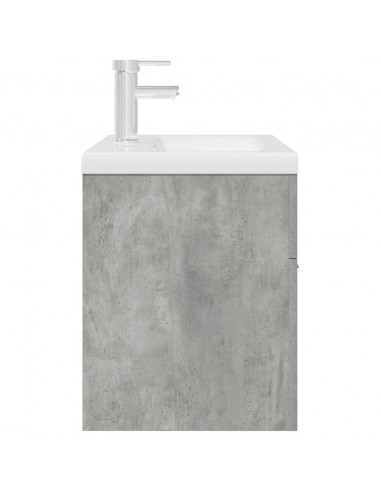 Mobile da Bagno con Lavabo Integrato e Rubinetto Grigio Cemento