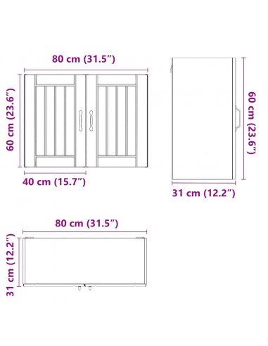 Pensile da Cucina Lucca Bianco Lucido in Legno Multistrato