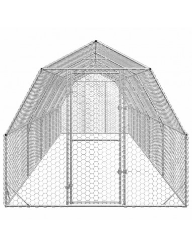 Recinto per Polli 2,5x10x2,25 m in Acciaio Zincato