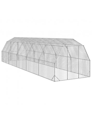 Recinto per Polli 2,5x10x2,25 m in Acciaio Zincato