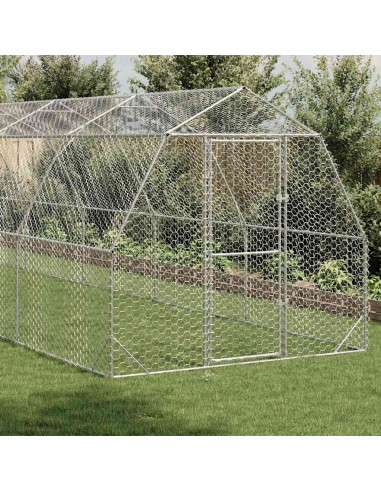 Recinto per Polli 2,5x12x2,25 m in Acciaio Zincato