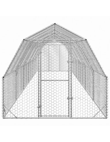 Recinto per Polli 2,5x12x2,25 m in Acciaio Zincato