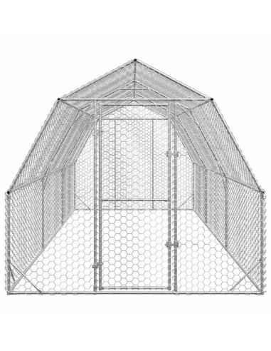 Recinto per Polli 2,5x6x2,25 m in Acciaio Zincato