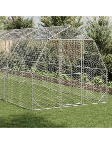 Recinto per Polli 2,5x8x2,25 m in Acciaio Zincato