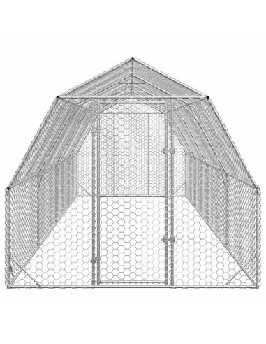 Recinto per Polli 2,5x8x2,25 m in Acciaio Zincato