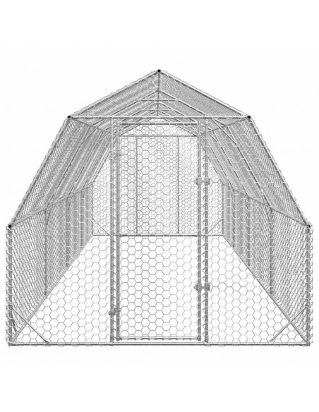 Recinto per Polli 2,5x8x2,25 m in Acciaio Zincato