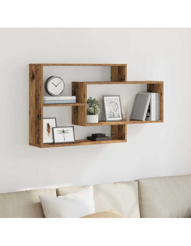 Scaffale a Parete Legno Antico 104x20x58,5 cm in Truciolato