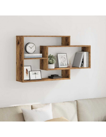 Scaffale a Parete Legno Antico 104x20x58,5 cm in Truciolato