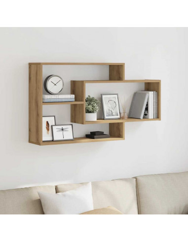 Scaffale a Parete Rovere Artigianale 104x20x58,5 cm Truciolato