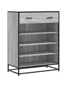 Scarpiera Grigio Sonoma 75x38x97,5 cm Legno Multistrato Metallo
