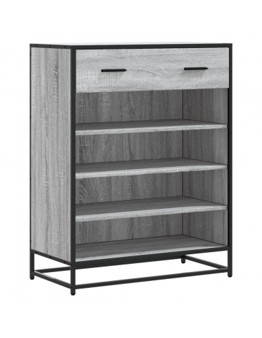 Scarpiera Grigio Sonoma 75x38x97,5 cm Legno Multistrato Metallo