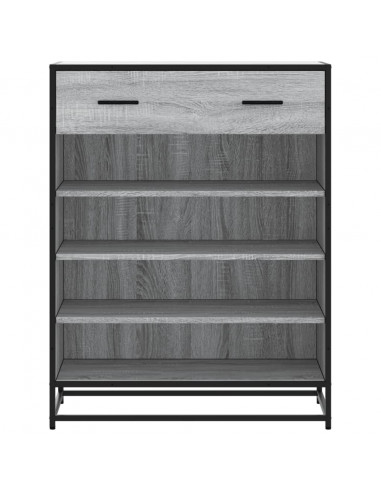 Scarpiera Grigio Sonoma 75x38x97,5 cm Legno Multistrato Metallo